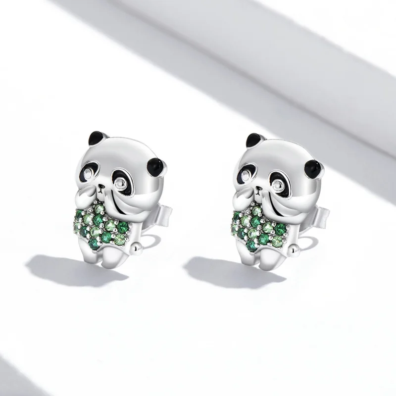(Bild für) Mini-Panda-Ohrstecker im Pandora-Stil - SCE1370 - Ansicht 2