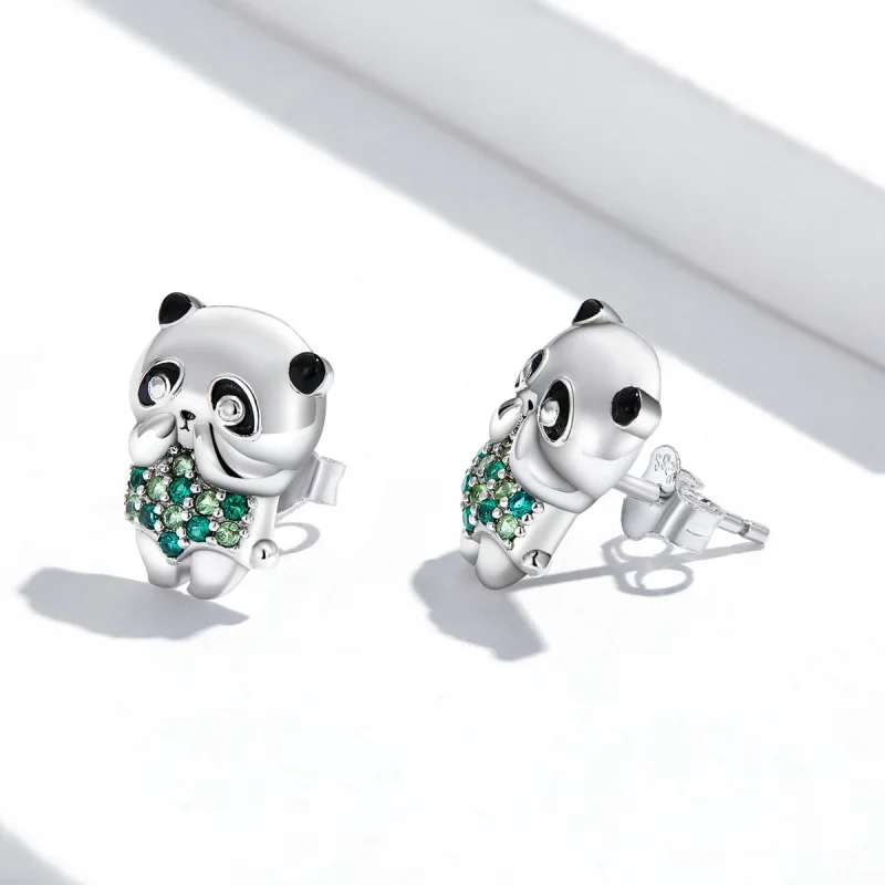 (Bild für) Mini-Panda-Ohrstecker im Pandora-Stil - SCE1370 - Ansicht 3