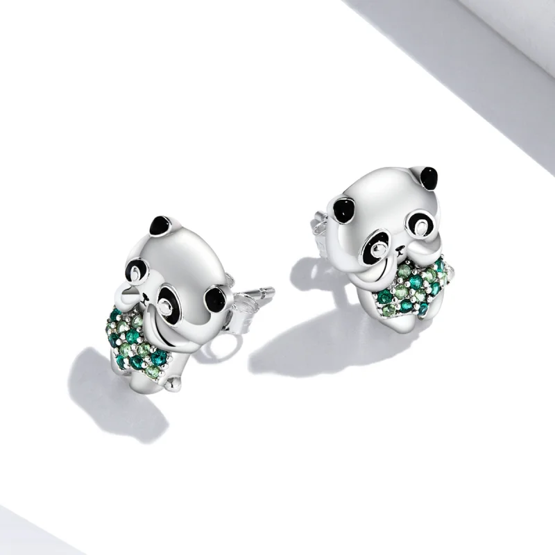 (Bild für) Mini-Panda-Ohrstecker im Pandora-Stil - SCE1370 - Ansicht 4