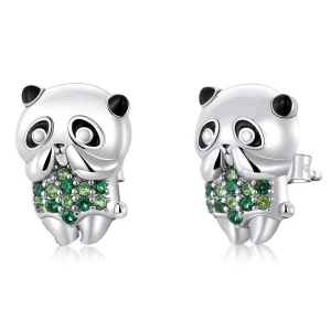 (Bild für) Mini-Panda-Ohrstecker im Pandora-Stil - SCE1370
