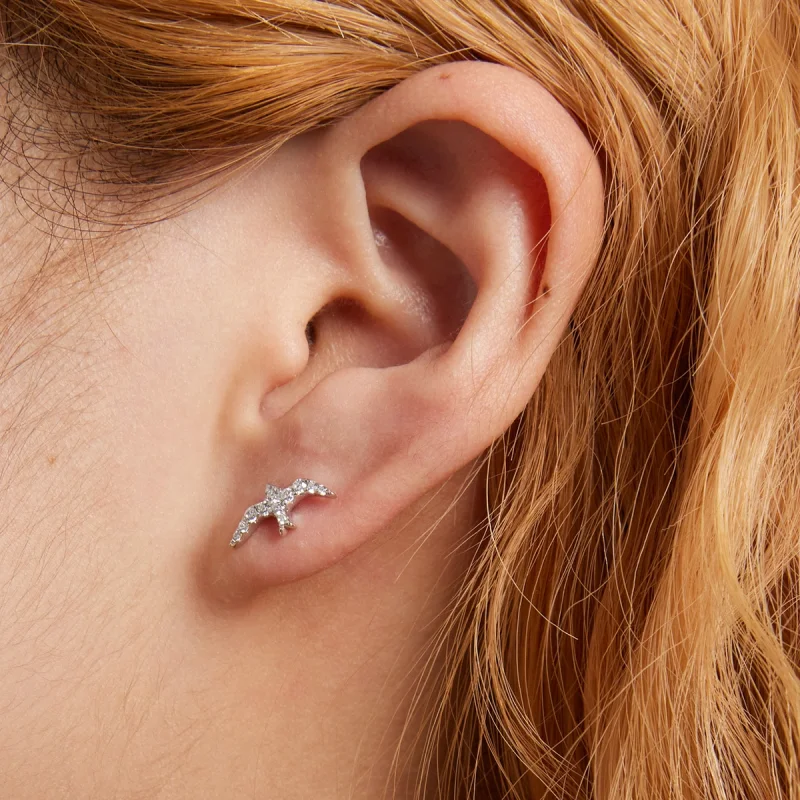 (Bild für) Mini-Schwalben-Ohrstecker im Pandora-Stil - BSE594 - Ansicht 6