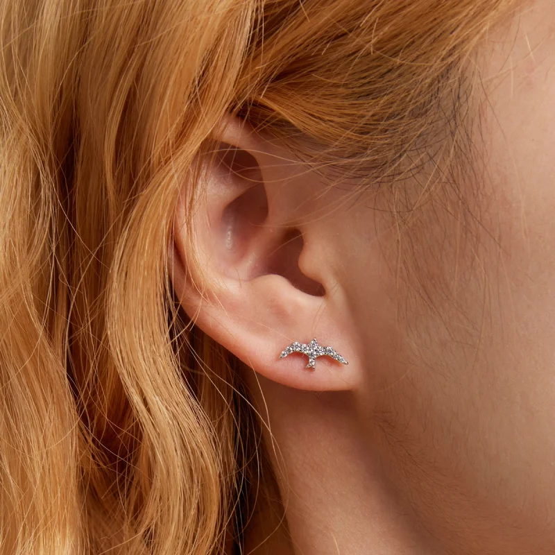 (Bild für) Mini-Schwalben-Ohrstecker im Pandora-Stil - BSE594 - Ansicht 7
