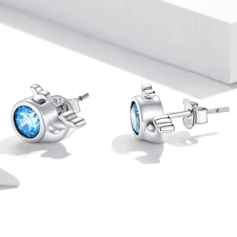 (Bild für) Mini-Wal-Ohrstecker im Pandora-Stil - SCE1366 - Ansicht 3