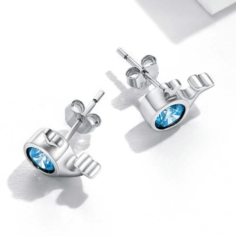 (Bild für) Mini-Wal-Ohrstecker im Pandora-Stil - SCE1366 - Ansicht 4