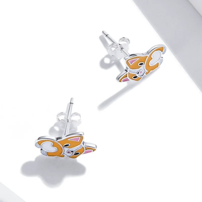 (Bild für) Niedliche Corgi-Ohrstecker im Pandora-Stil - SCE1281 - Ansicht 4