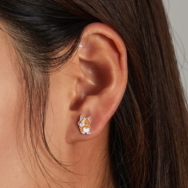 (Bild für) Niedliche Corgi-Ohrstecker im Pandora-Stil - SCE1281 - Ansicht 6