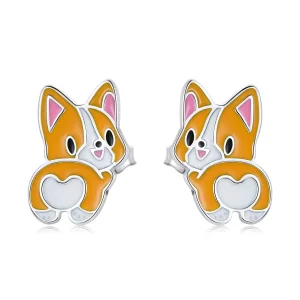 (Bild für) Niedliche Corgi-Ohrstecker im Pandora-Stil - SCE1281