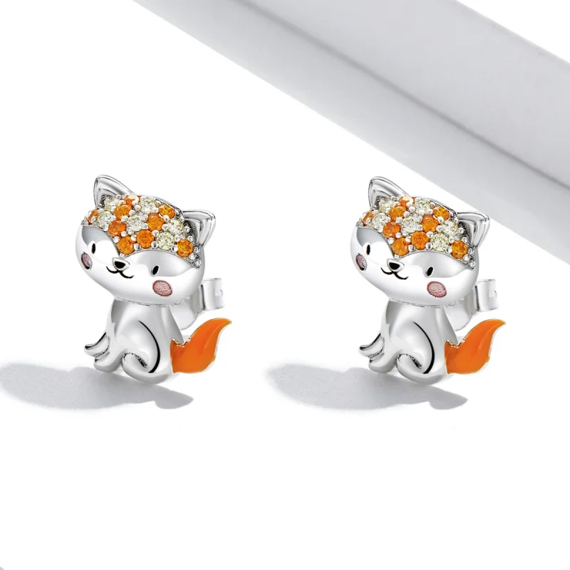 (Bild für) Niedliche Fuchs-Ohrstecker im Pandora-Stil - SCE1373 - Ansicht 2