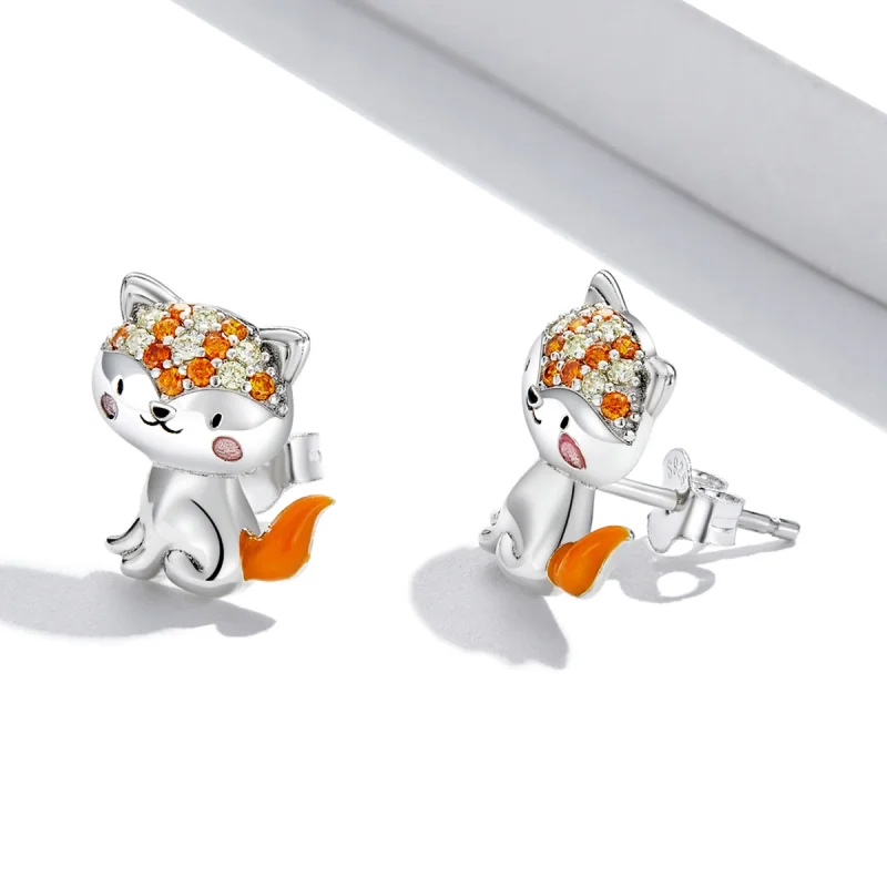 (Bild für) Niedliche Fuchs-Ohrstecker im Pandora-Stil - SCE1373 - Ansicht 3
