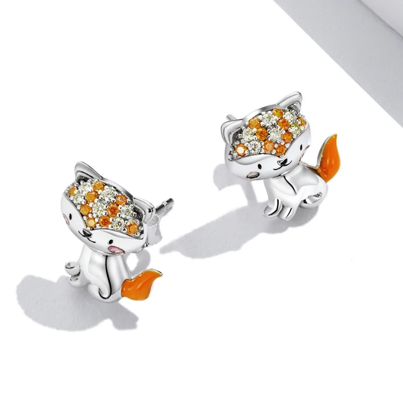(Bild für) Niedliche Fuchs-Ohrstecker im Pandora-Stil - SCE1373 - Ansicht 4