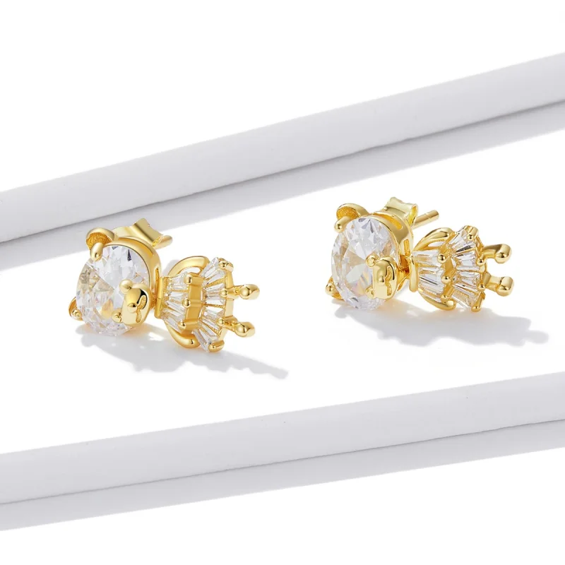 (Bild für) Ohrstecker im Pandora-Stil mit Bärenmädchen-Motiv - BSE540 - Ansicht 2