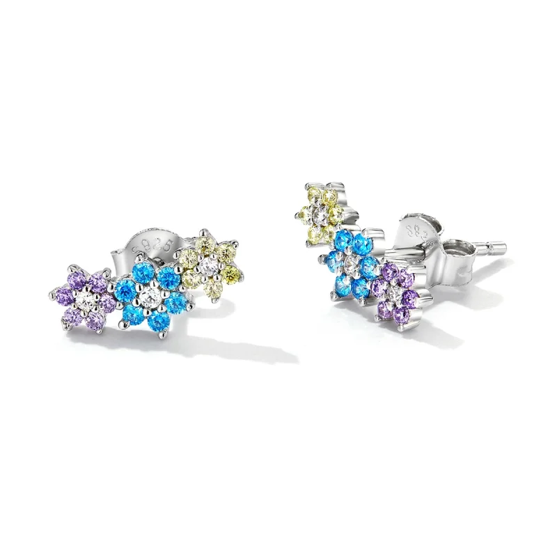 (Bild für) Ohrstecker im Pandora-Stil mit glänzenden Blumen - BSE593 - Ansicht 3