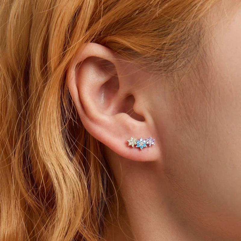 (Bild für) Ohrstecker im Pandora-Stil mit glänzenden Blumen - BSE593 - Ansicht 6