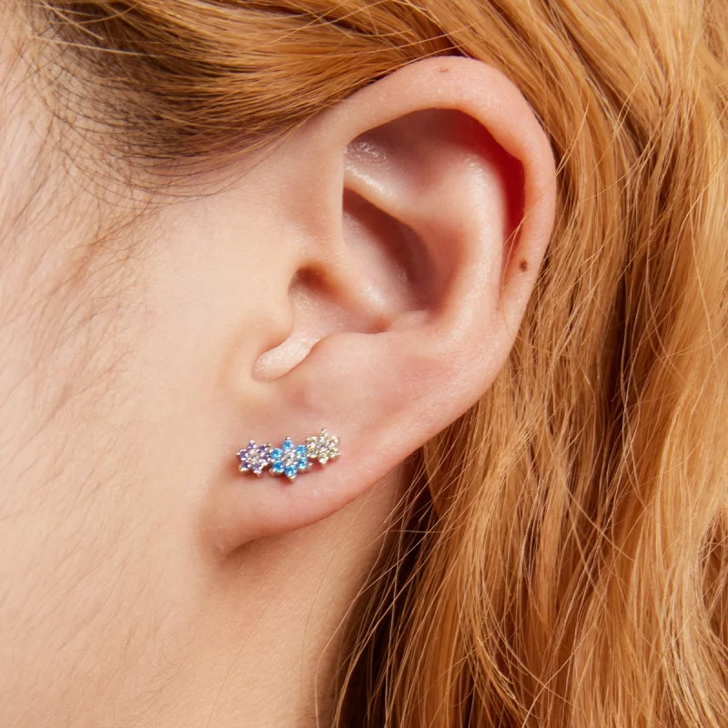 (Bild für) Ohrstecker im Pandora-Stil mit glänzenden Blumen - BSE593 - Ansicht 7