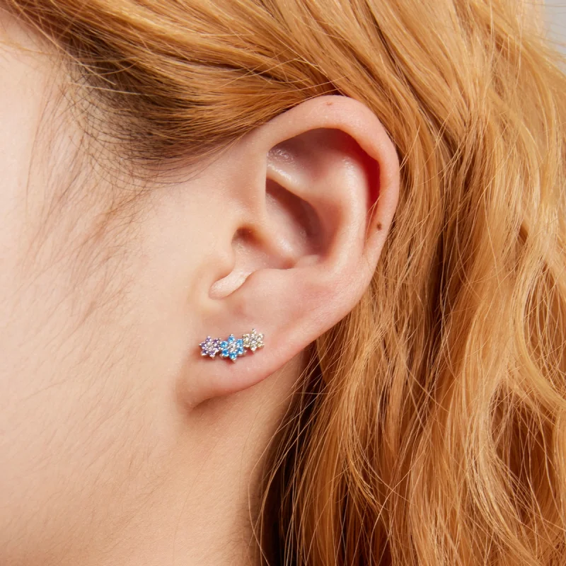 (Bild für) Ohrstecker im Pandora-Stil mit glänzenden Blumen - BSE593 - Ansicht 8
