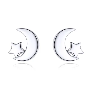 (Bild für) Ohrstecker im Pandora-Stil mit Mond und Sternen - SCE726