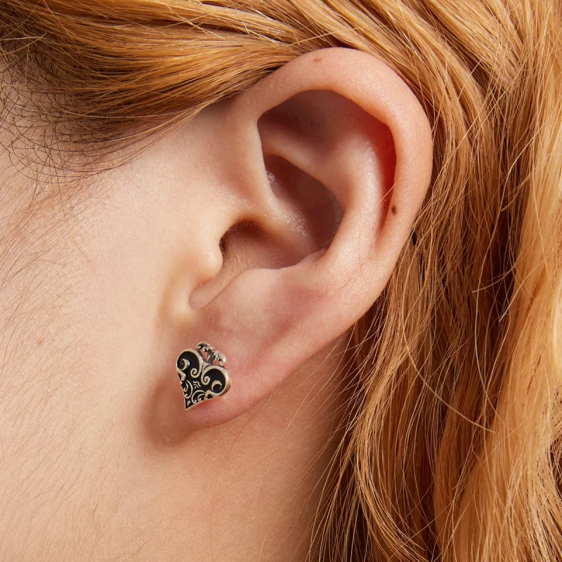 (Bild für) Ohrstecker im Pandora-Stil mit Pokerherzen - SCE1378 - Ansicht 5