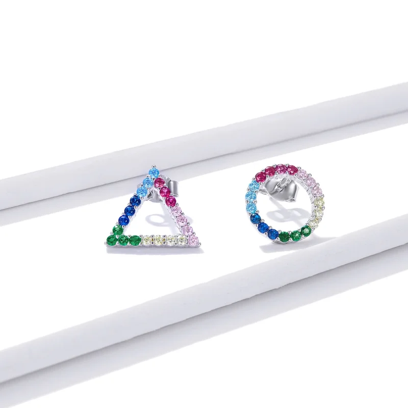 (Bild für) Ohrstecker mit Geometrie im Pandora-Stil - BSE482 - Ansicht 2