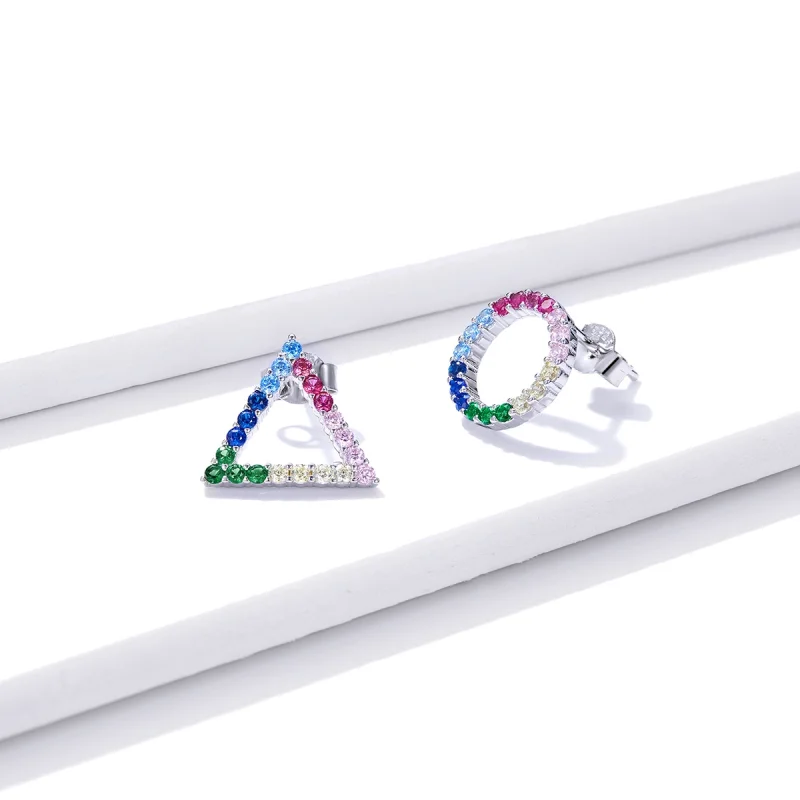 (Bild für) Ohrstecker mit Geometrie im Pandora-Stil - BSE482 - Ansicht 3
