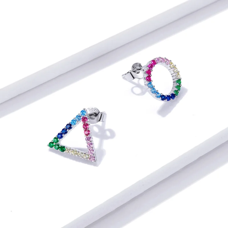 (Bild für) Ohrstecker mit Geometrie im Pandora-Stil - BSE482 - Ansicht 4
