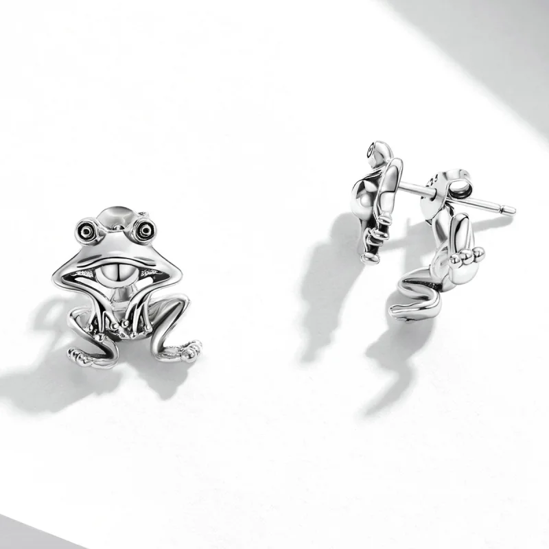 (Bild für) Ohrstecker mit lustigem Frosch im Pandora-Stil - SCE1324 - Ansicht 3
