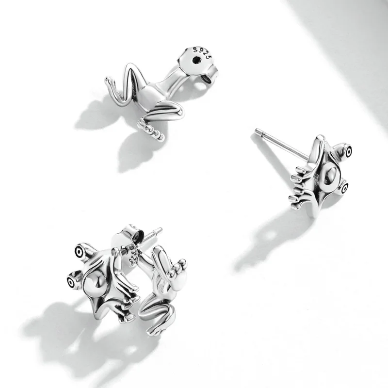 (Bild für) Ohrstecker mit lustigem Frosch im Pandora-Stil - SCE1324 - Ansicht 4