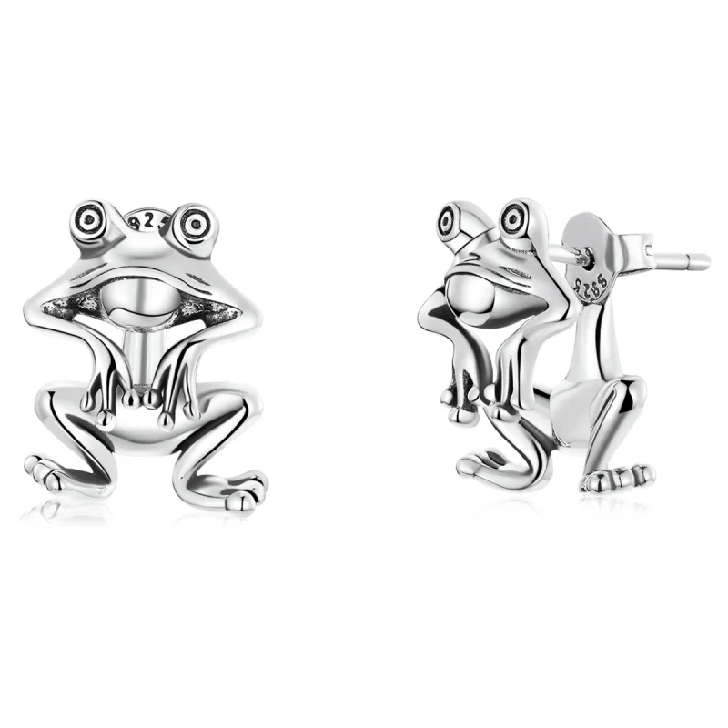 (Bild für) Ohrstecker mit lustigem Frosch im Pandora-Stil - SCE1324