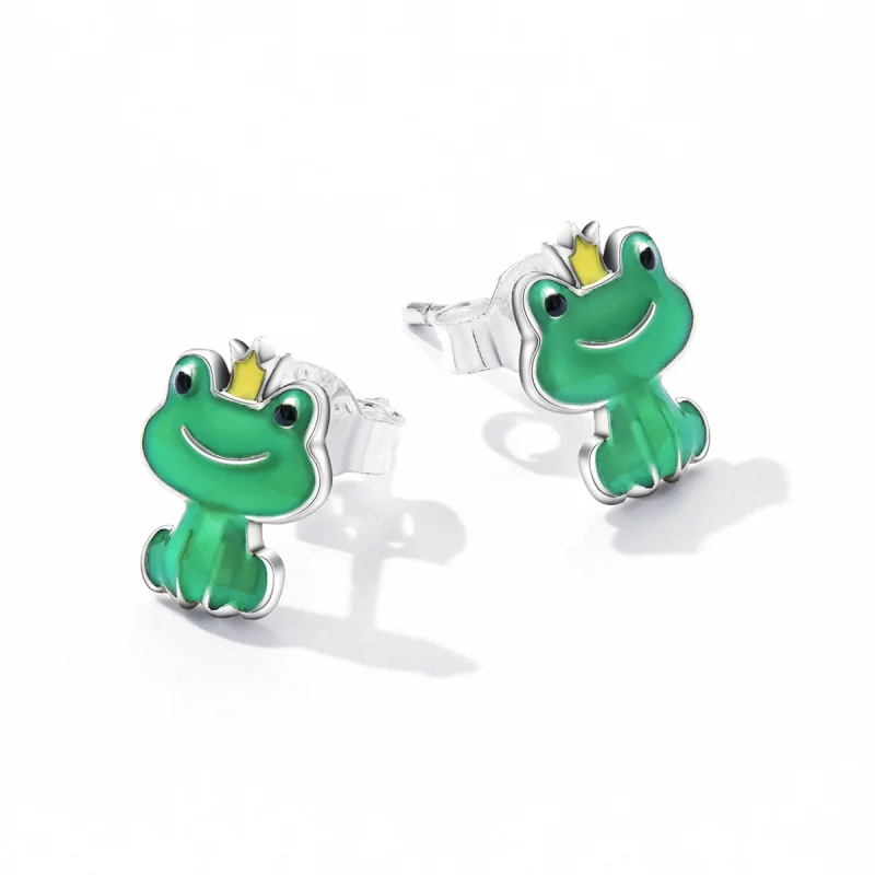 (Bild für) Ohrstecker mit lustigem kleinem Frosch im Pandora-Stil - SCE1380 - Ansicht 3