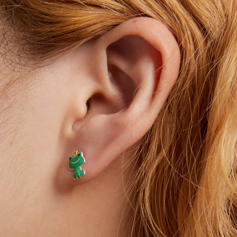 (Bild für) Ohrstecker mit lustigem kleinem Frosch im Pandora-Stil - SCE1380 - Ansicht 7