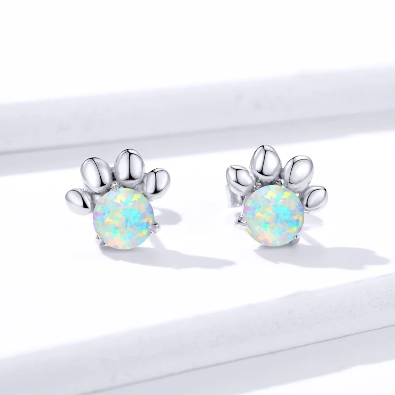 (Bild für) Ohrstecker mit Opal-Siegel im Pandora-Stil - BSE346 - Ansicht 2