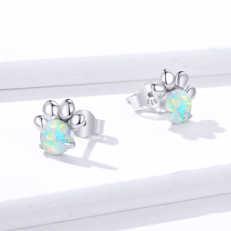 (Bild für) Ohrstecker mit Opal-Siegel im Pandora-Stil - BSE346 - Ansicht 3