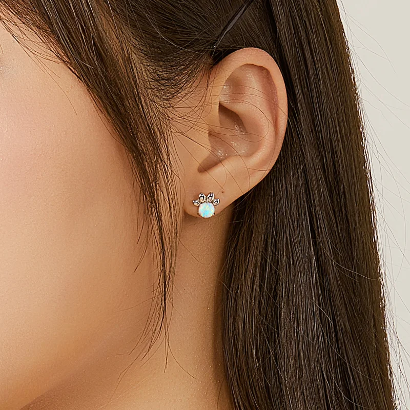 (Bild für) Ohrstecker mit Opal-Siegel im Pandora-Stil - BSE346 - Ansicht 6