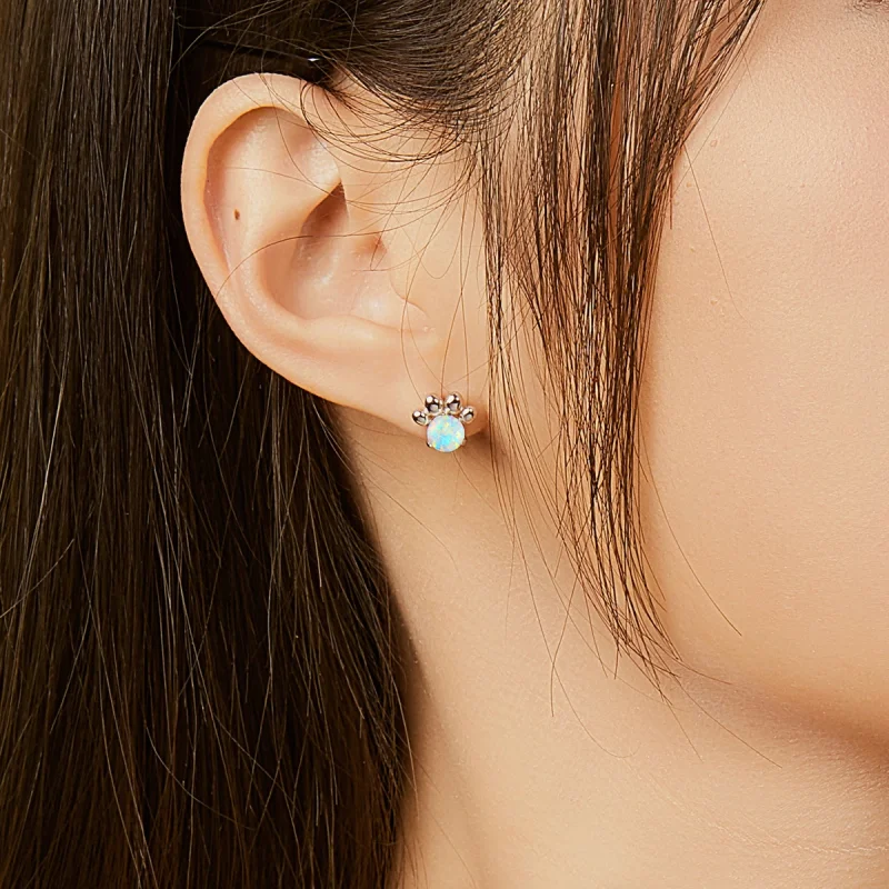 (Bild für) Ohrstecker mit Opal-Siegel im Pandora-Stil - BSE346 - Ansicht 8