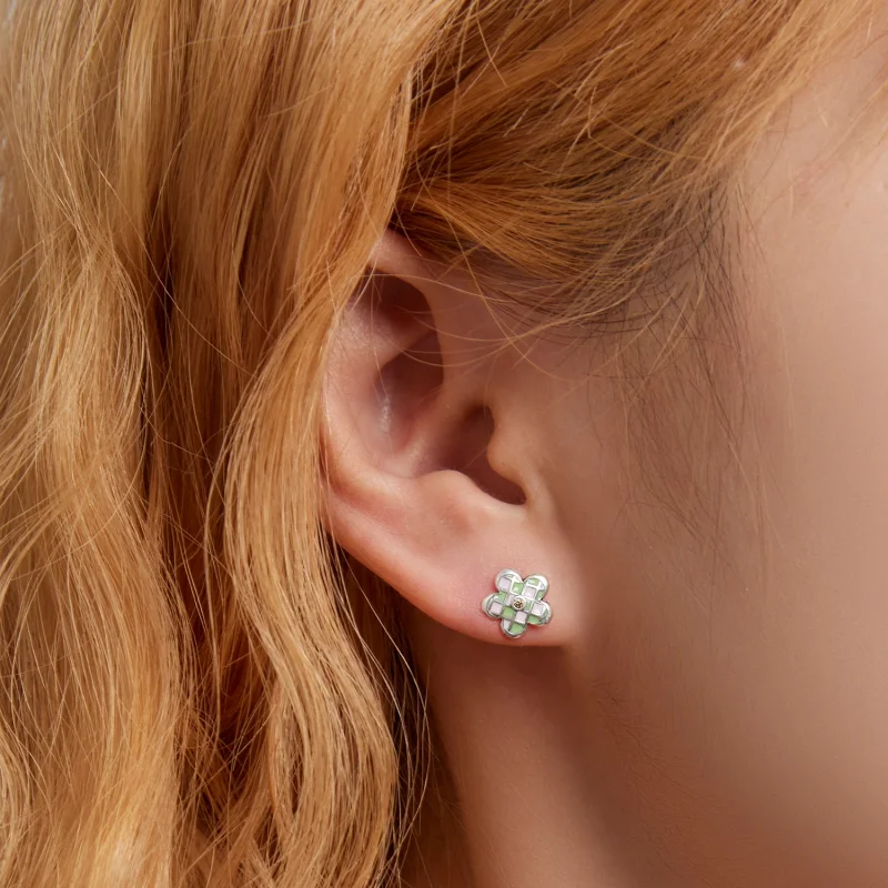 (Bild für) Ohrstecker mit Schachbrettmuster im Pandora-Stil - SCE1387 - Ansicht 5