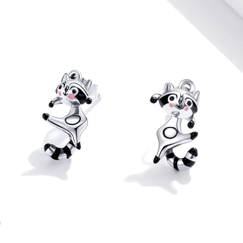 (Bild für) Ohrstecker mit Waschbär-Motiv im Pandora-Stil - SCE990 - Ansicht 2