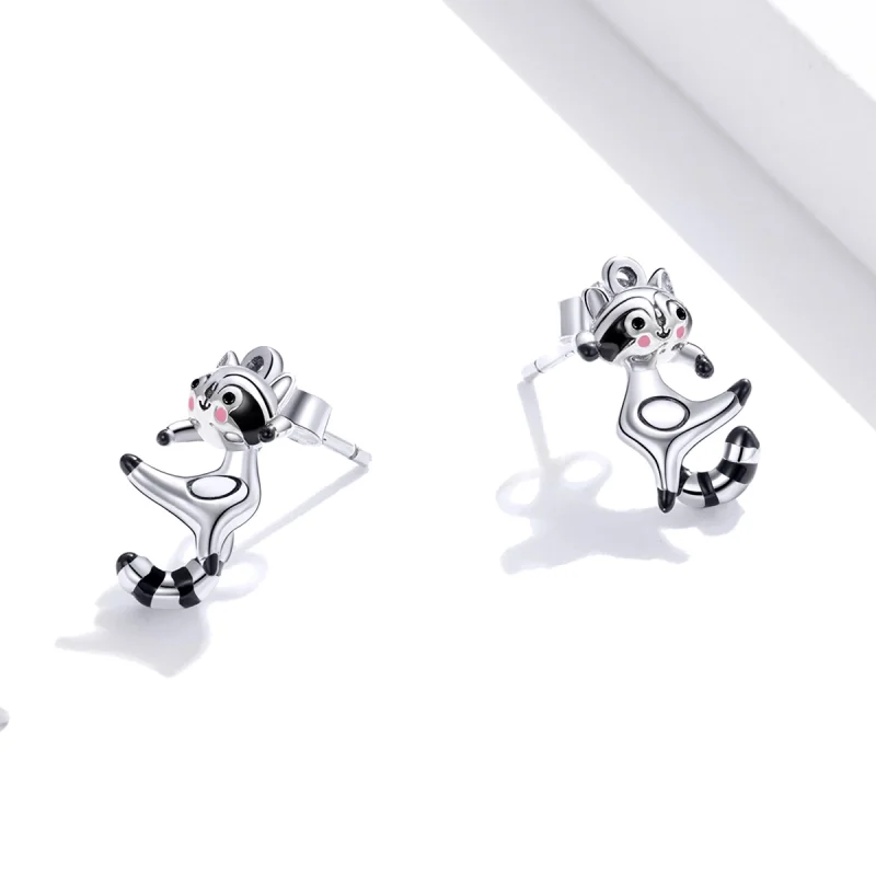 (Bild für) Ohrstecker mit Waschbär-Motiv im Pandora-Stil - SCE990 - Ansicht 3