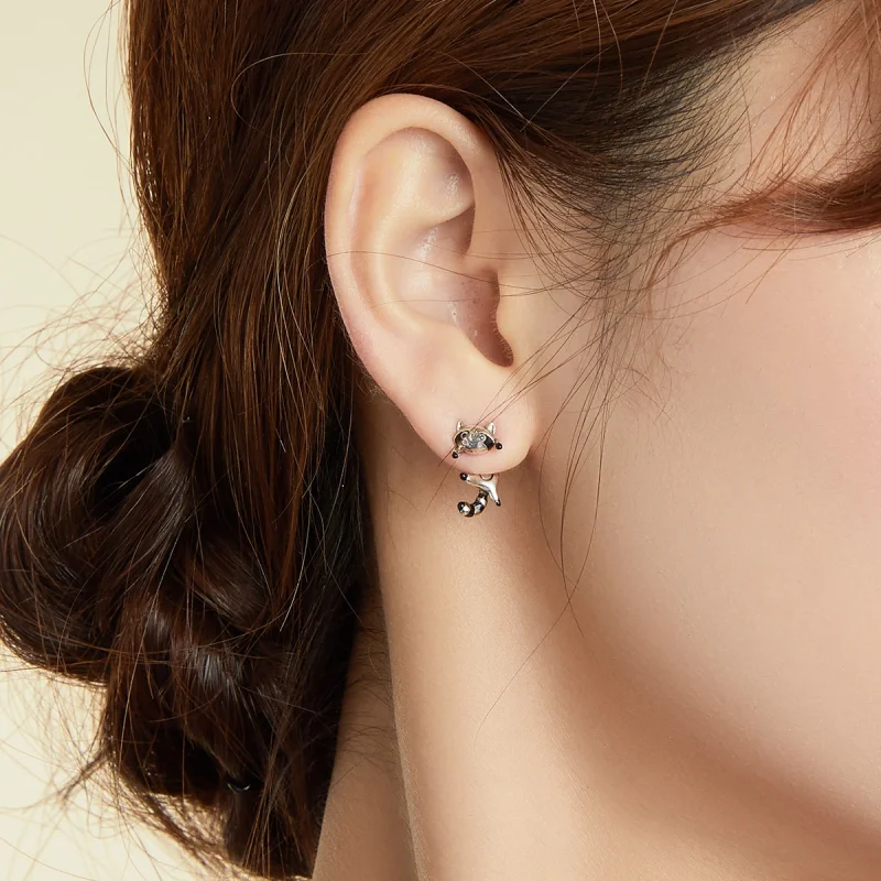 (Bild für) Ohrstecker mit Waschbär-Motiv im Pandora-Stil - SCE990 - Ansicht 6