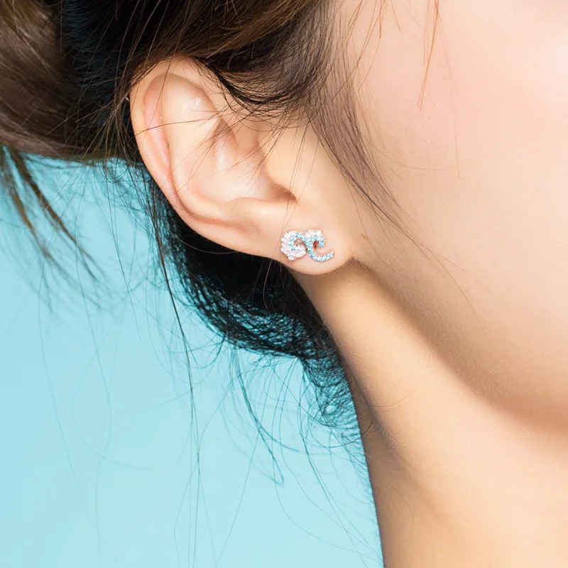 (Bild für) Ohrstecker „Sommerspray“ im Pandora-Stil - BSE121 - Ansicht 5