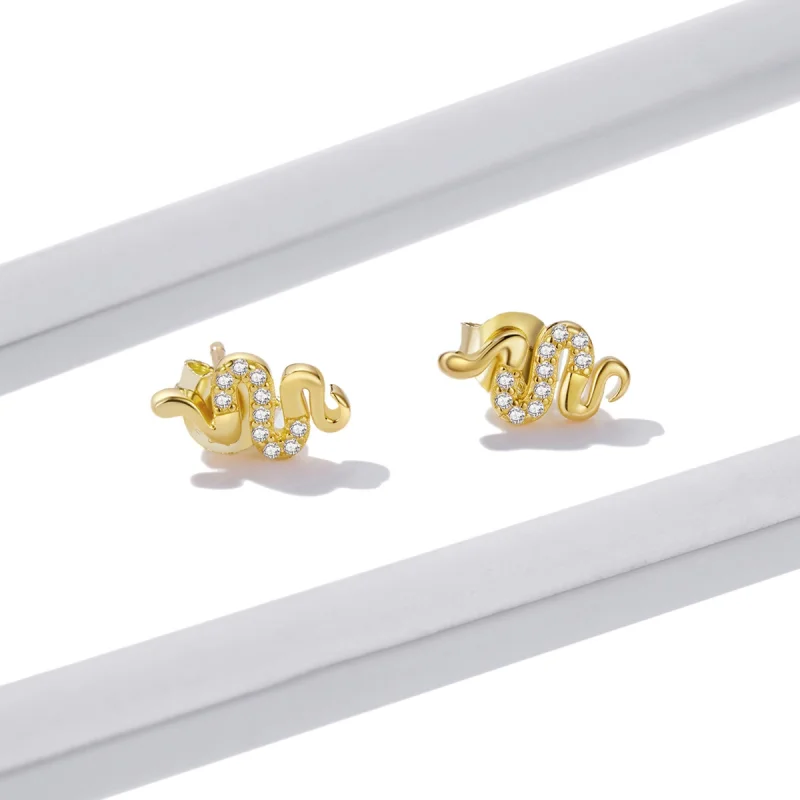 (Bild für) Ohrstecker „Spirit Snake“ im Pandora-Stil - BSE526 - Ansicht 4