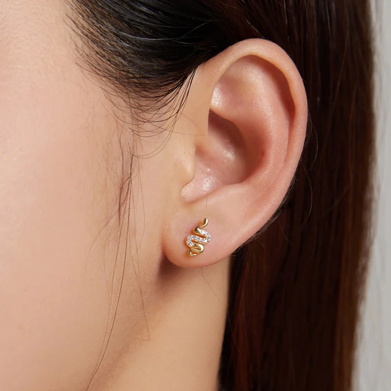 (Bild für) Ohrstecker „Spirit Snake“ im Pandora-Stil - BSE526 - Ansicht 6