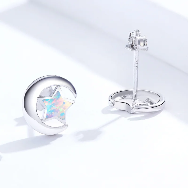 (Bild für) Opal-Mond-Ohrstecker im Pandora-Stil - SCE816-A - Ansicht 3