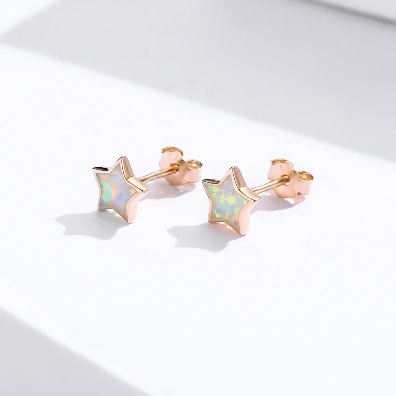 (Bild für) Opal-Pentagramm-Ohrstecker im Pandora-Stil - SCE674 - Ansicht 2