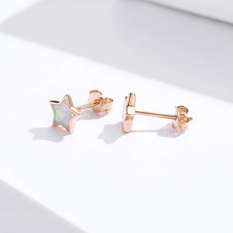 (Bild für) Opal-Pentagramm-Ohrstecker im Pandora-Stil - SCE674 - Ansicht 3