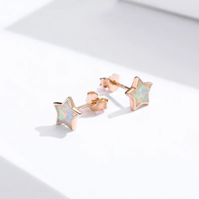 (Bild für) Opal-Pentagramm-Ohrstecker im Pandora-Stil - SCE674 - Ansicht 4