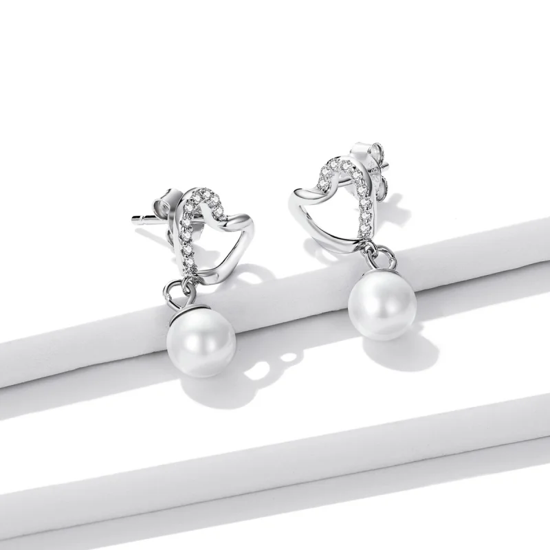 (Bild für) Pandora Style Love Muschelperlen-Elegante Ohrstecker - BSE552 - Ansicht 2