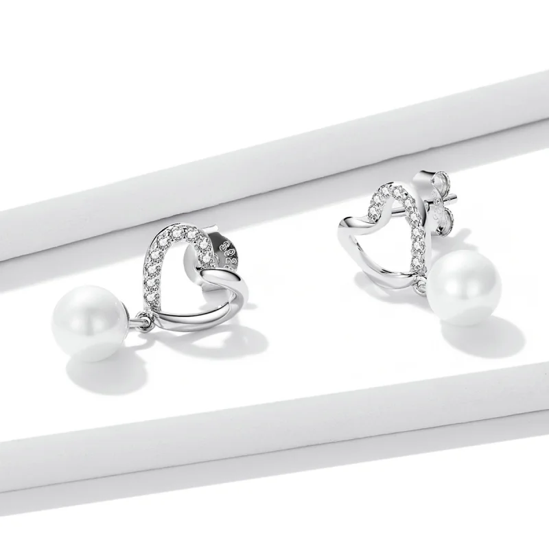 (Bild für) Pandora Style Love Muschelperlen-Elegante Ohrstecker - BSE552 - Ansicht 3