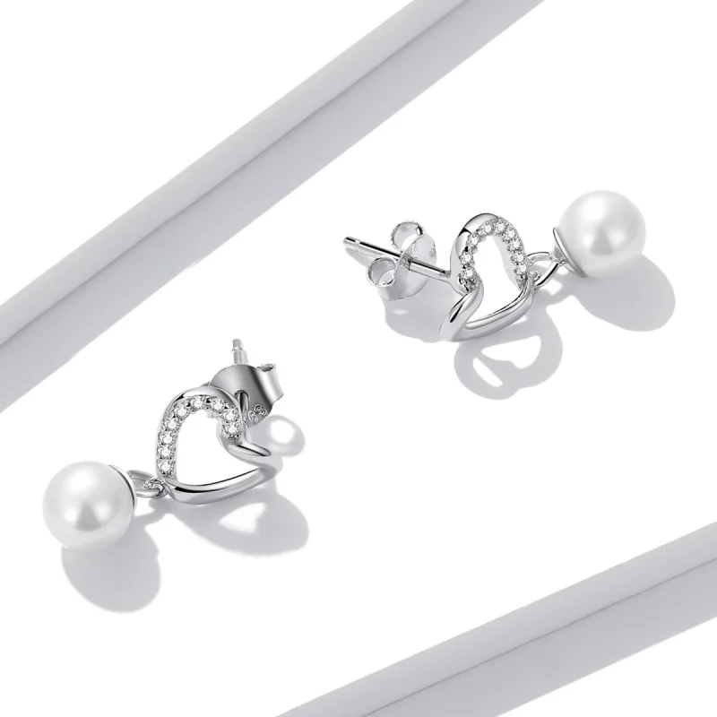 (Bild für) Pandora Style Love Muschelperlen-Elegante Ohrstecker - BSE552 - Ansicht 4