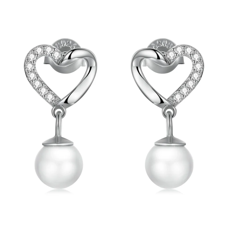 (Bild für) Pandora Style Love Muschelperlen-Elegante Ohrstecker - BSE552