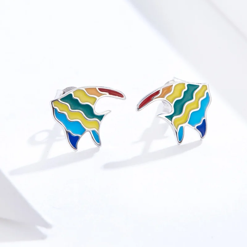(Bild für) Regenbogenfisch-Ohrstecker im Pandora-Stil - SCE824 - Ansicht 2