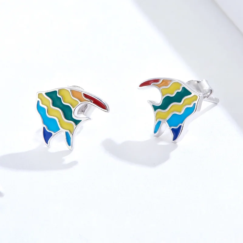 (Bild für) Regenbogenfisch-Ohrstecker im Pandora-Stil - SCE824 - Ansicht 3